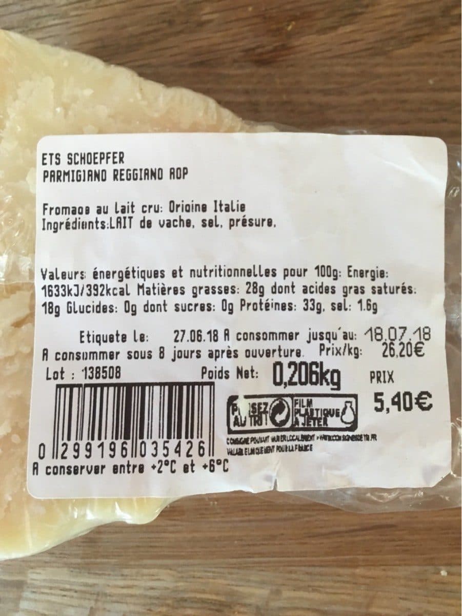 Open Food Facts Parmigiano reggiano packshot