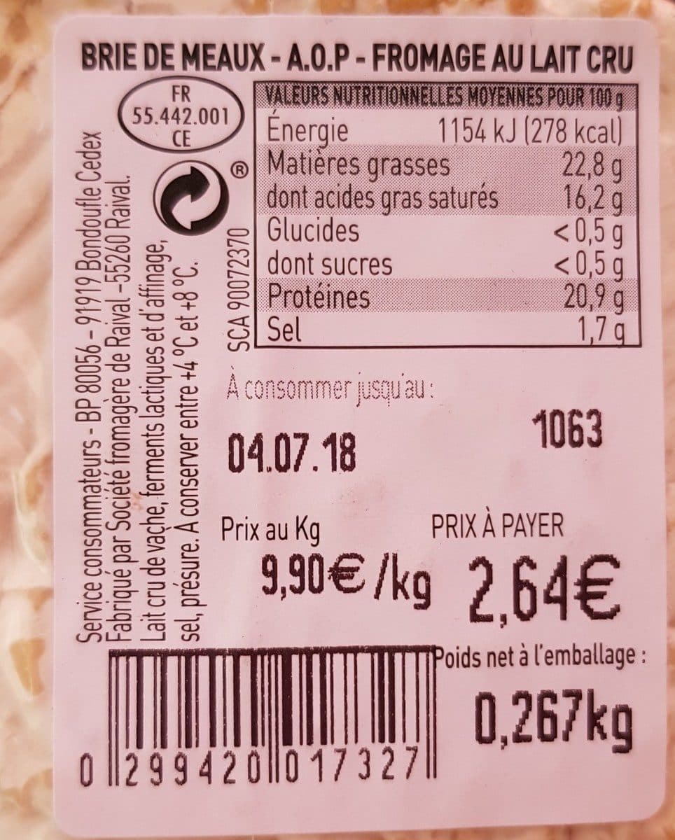 Open Food Facts Brie de meaux packshot