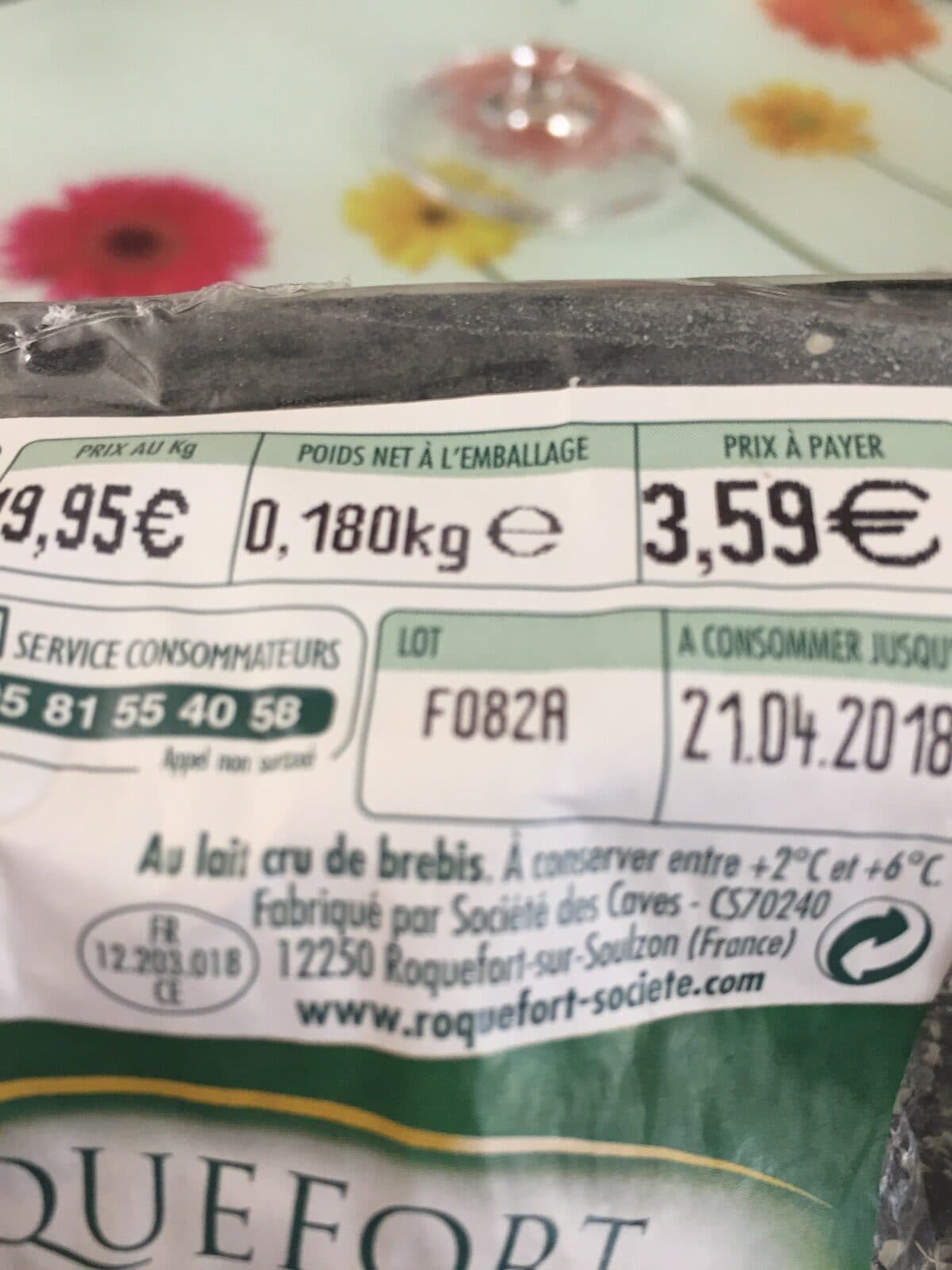 Open Food Facts Roquefort packshot