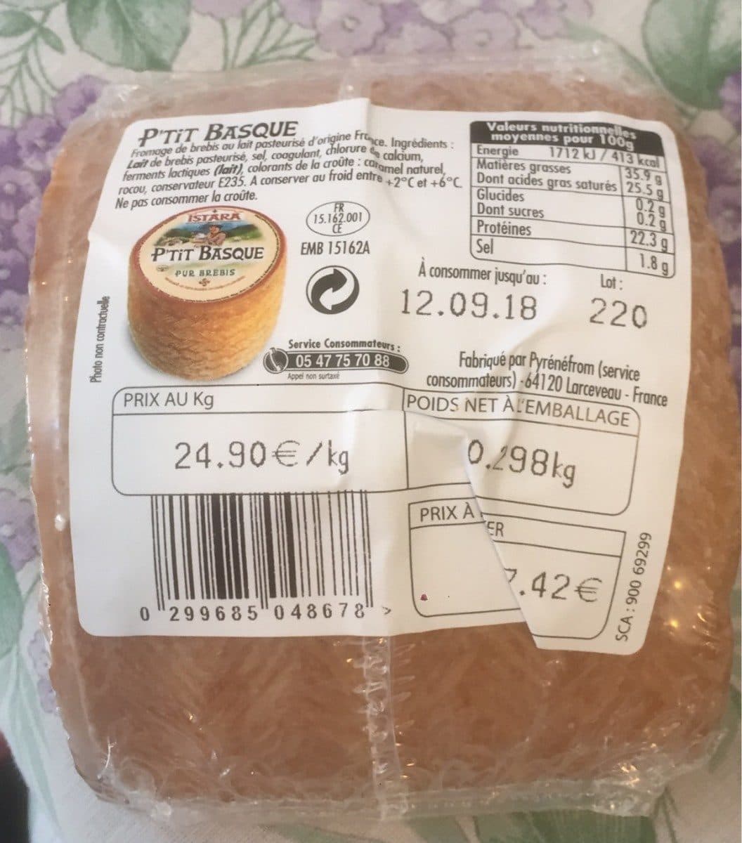 Open Food Facts P'tit basque packshot