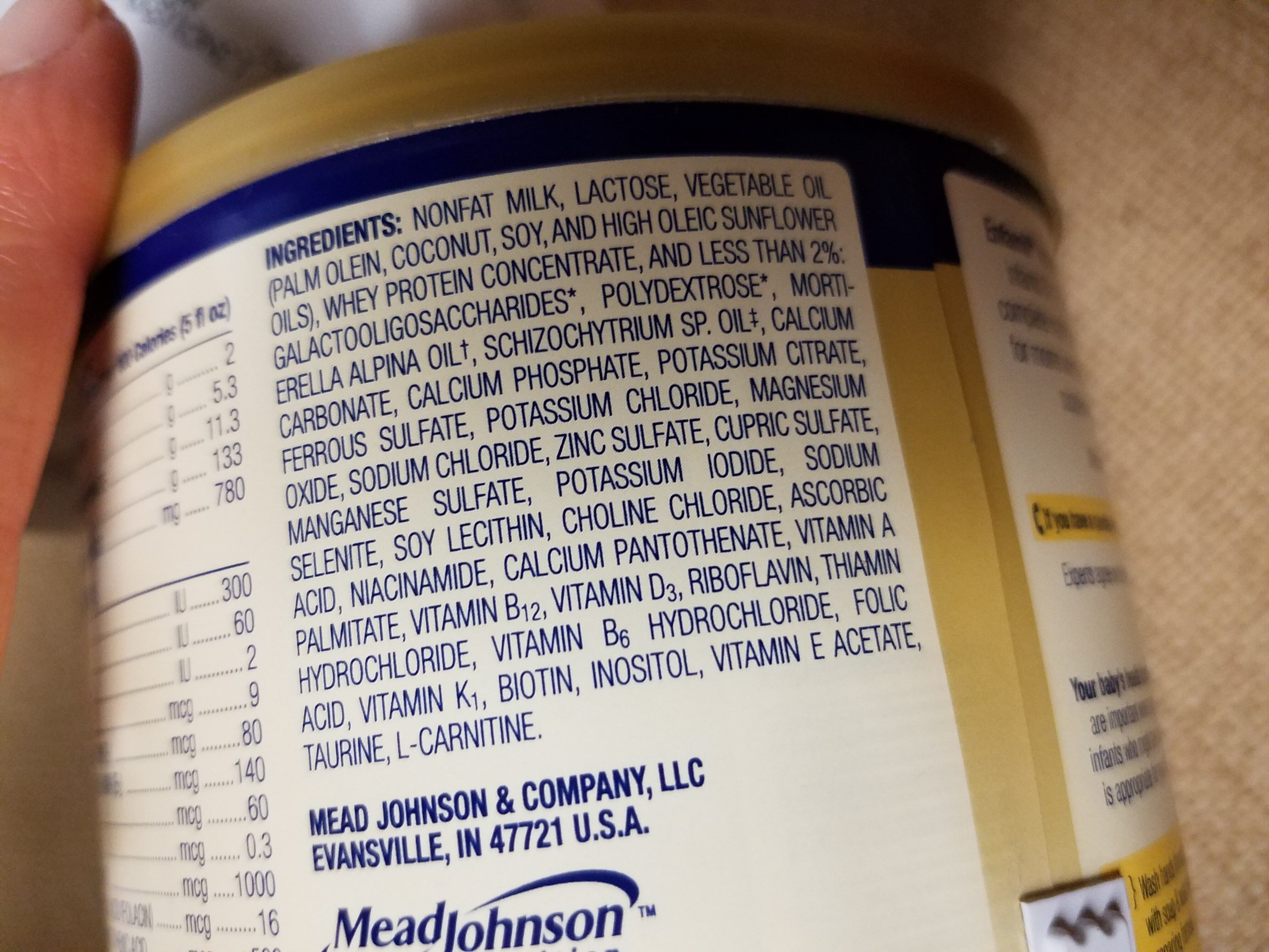 Mead Johnson Nutrition Infant formula packshot
