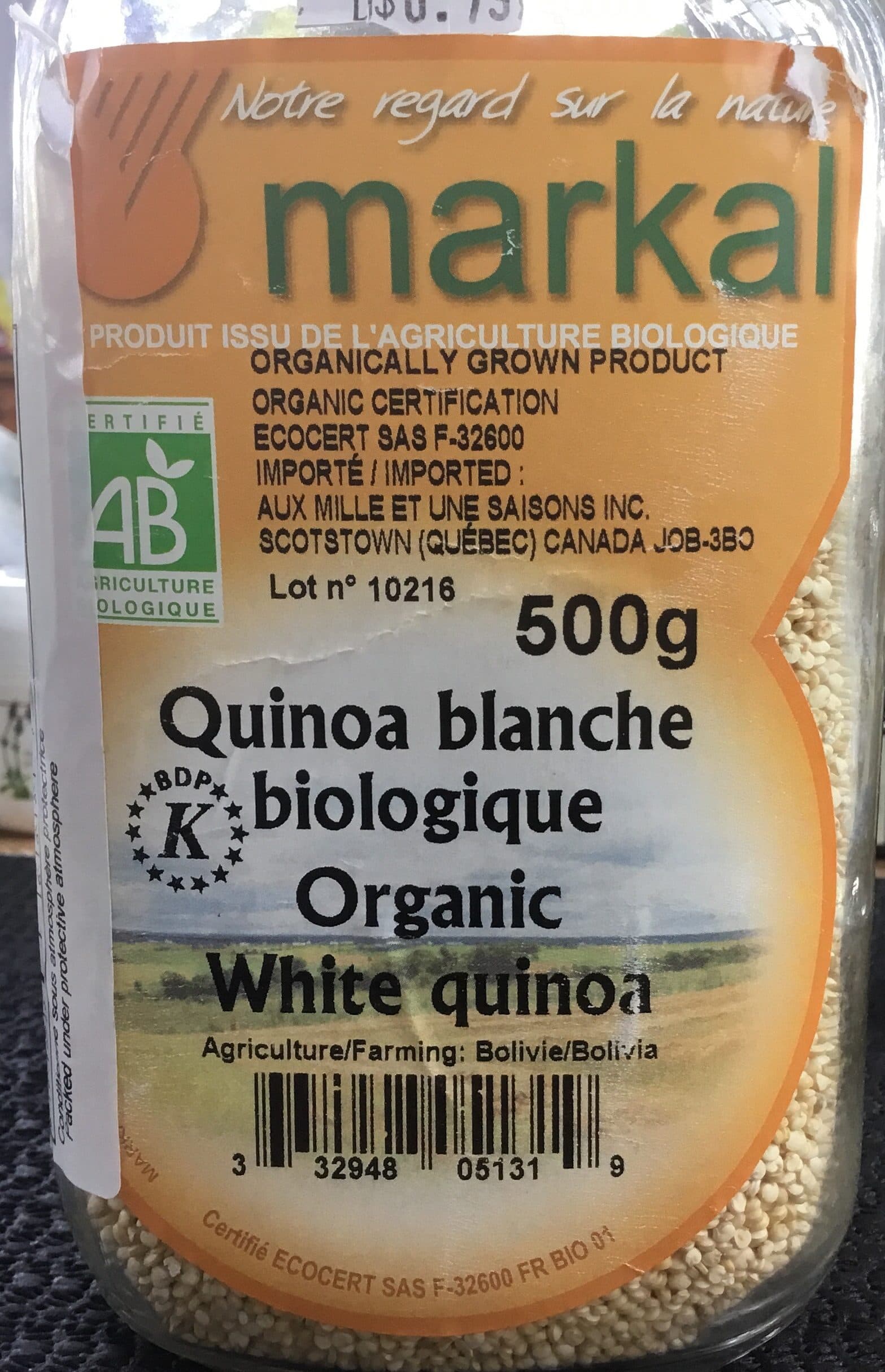 Markal Quinoa Blanche Biologique packshot