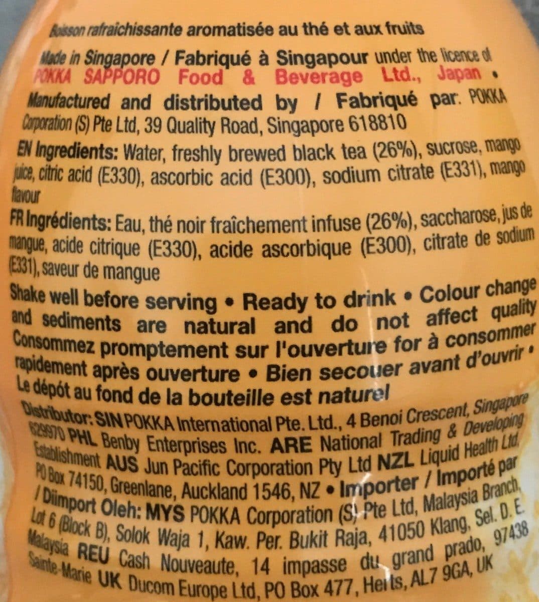 Open Food Facts Thé glacé à la mangue packshot
