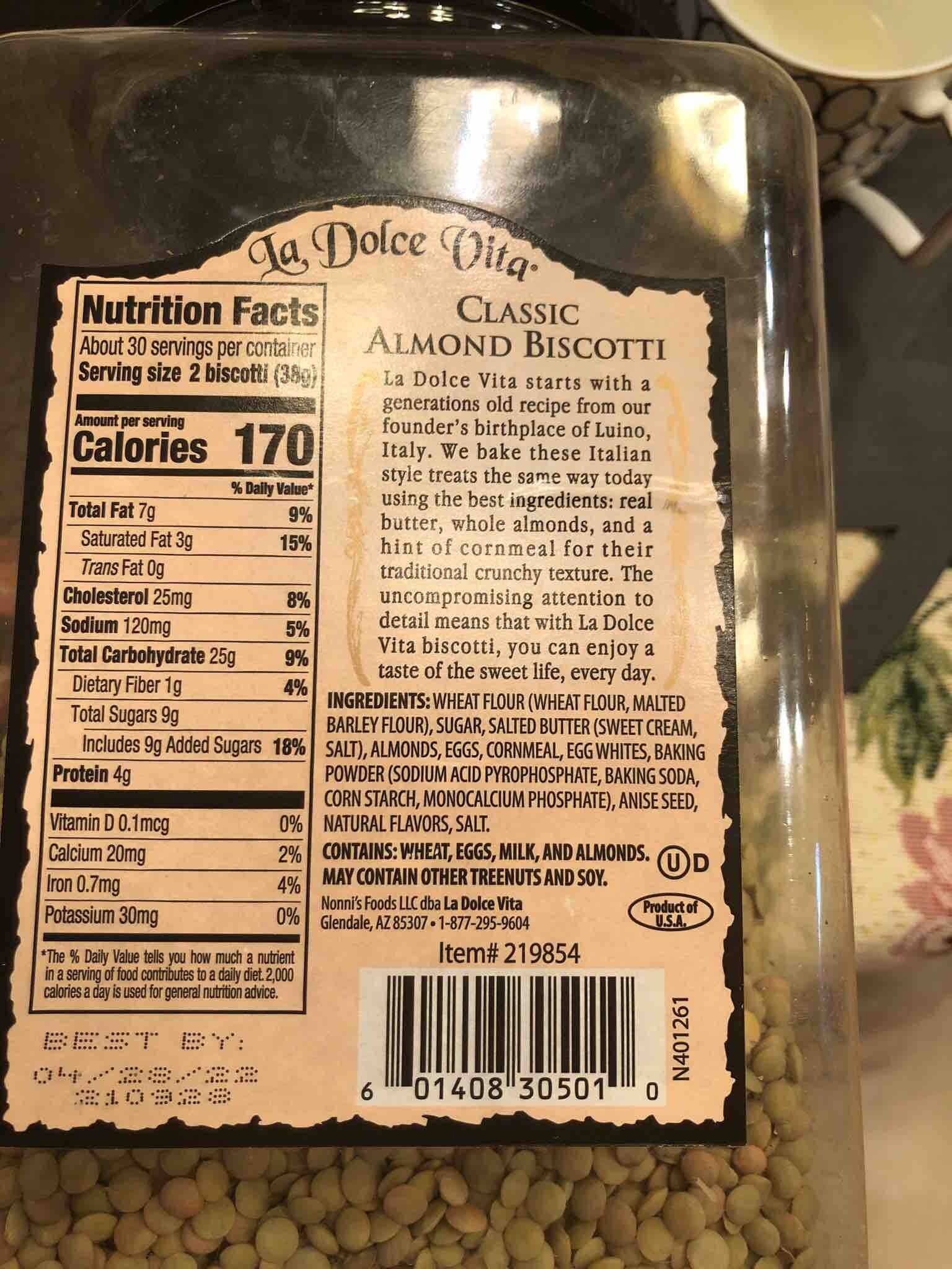 La Dolce Vita Classic Almond Biscotti packshot