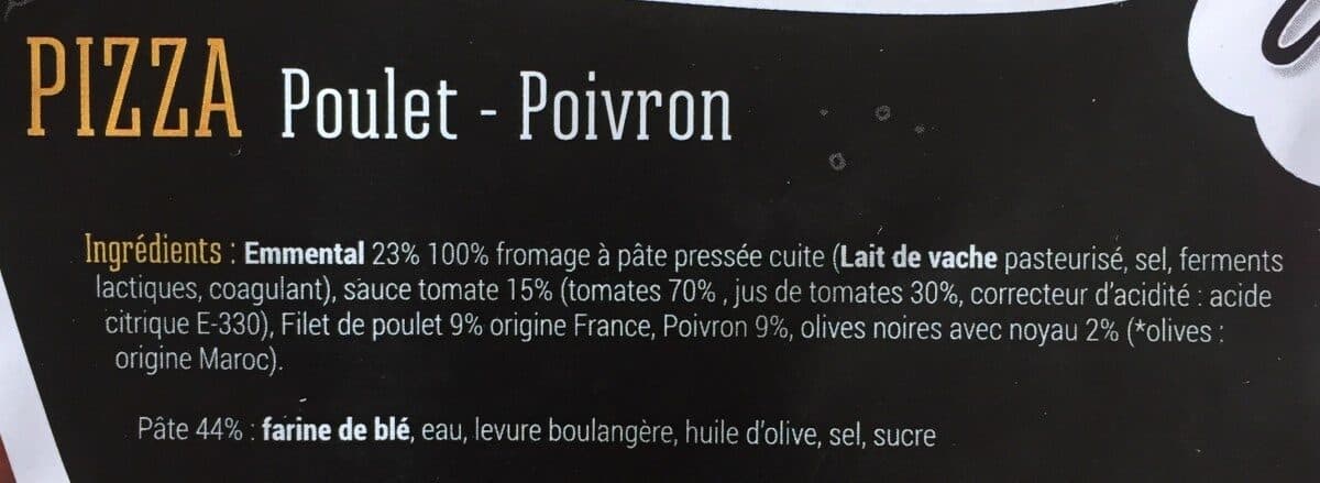Open Food Facts Fraiche Pizz poulet poivron packshot