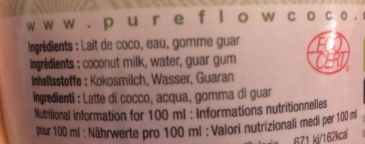 Pure Flow Lait de coco packshot