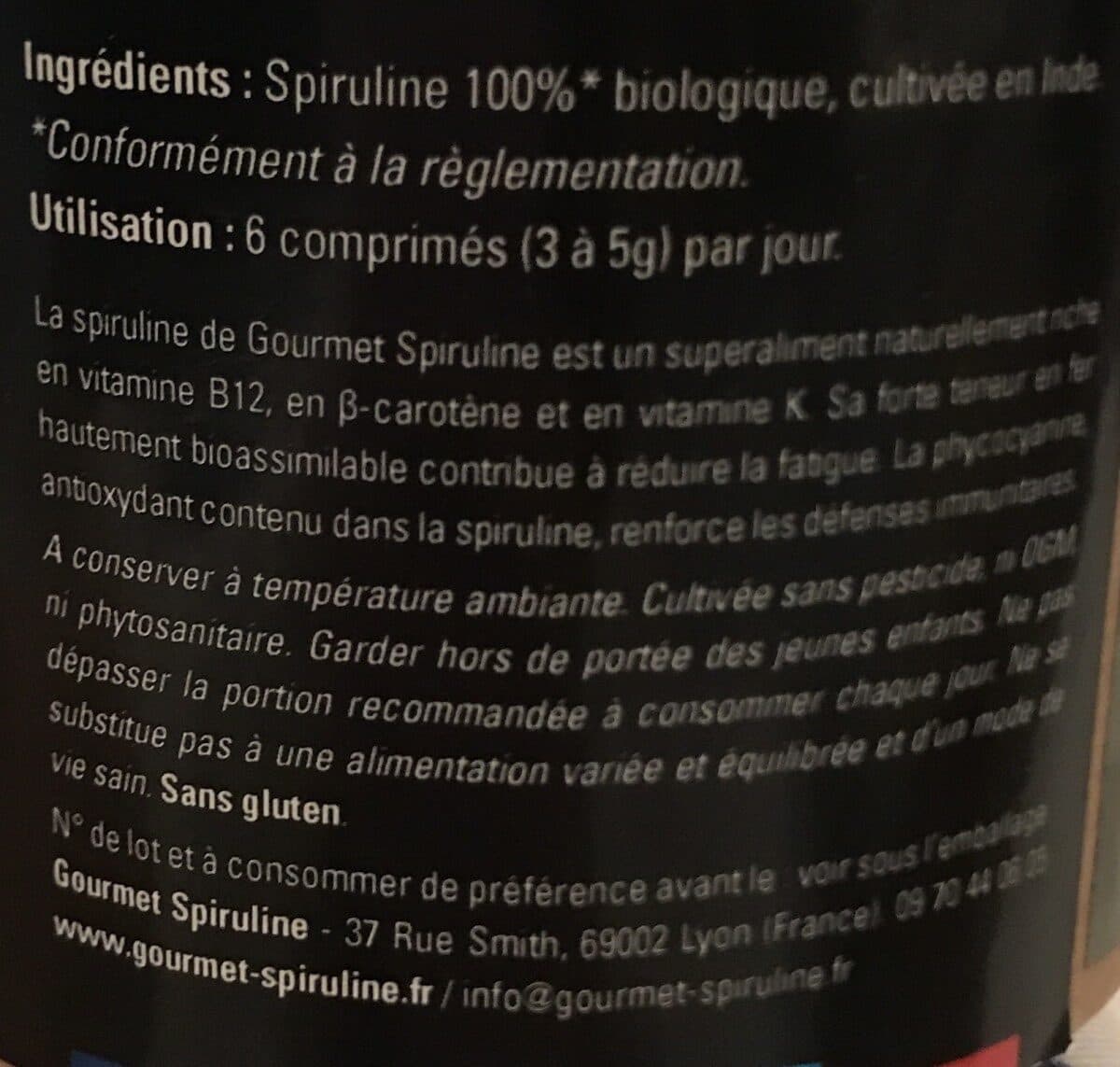 Gourmet spiruline Spiruline en comprimés packshot