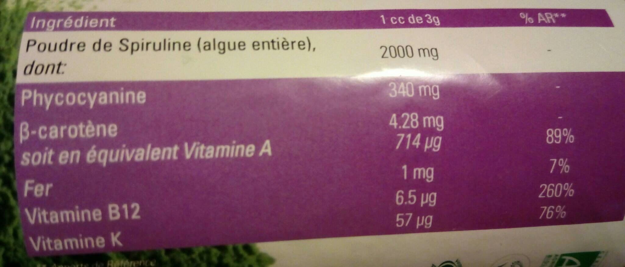 Gourmet spiruline Spiruline en poudre packshot