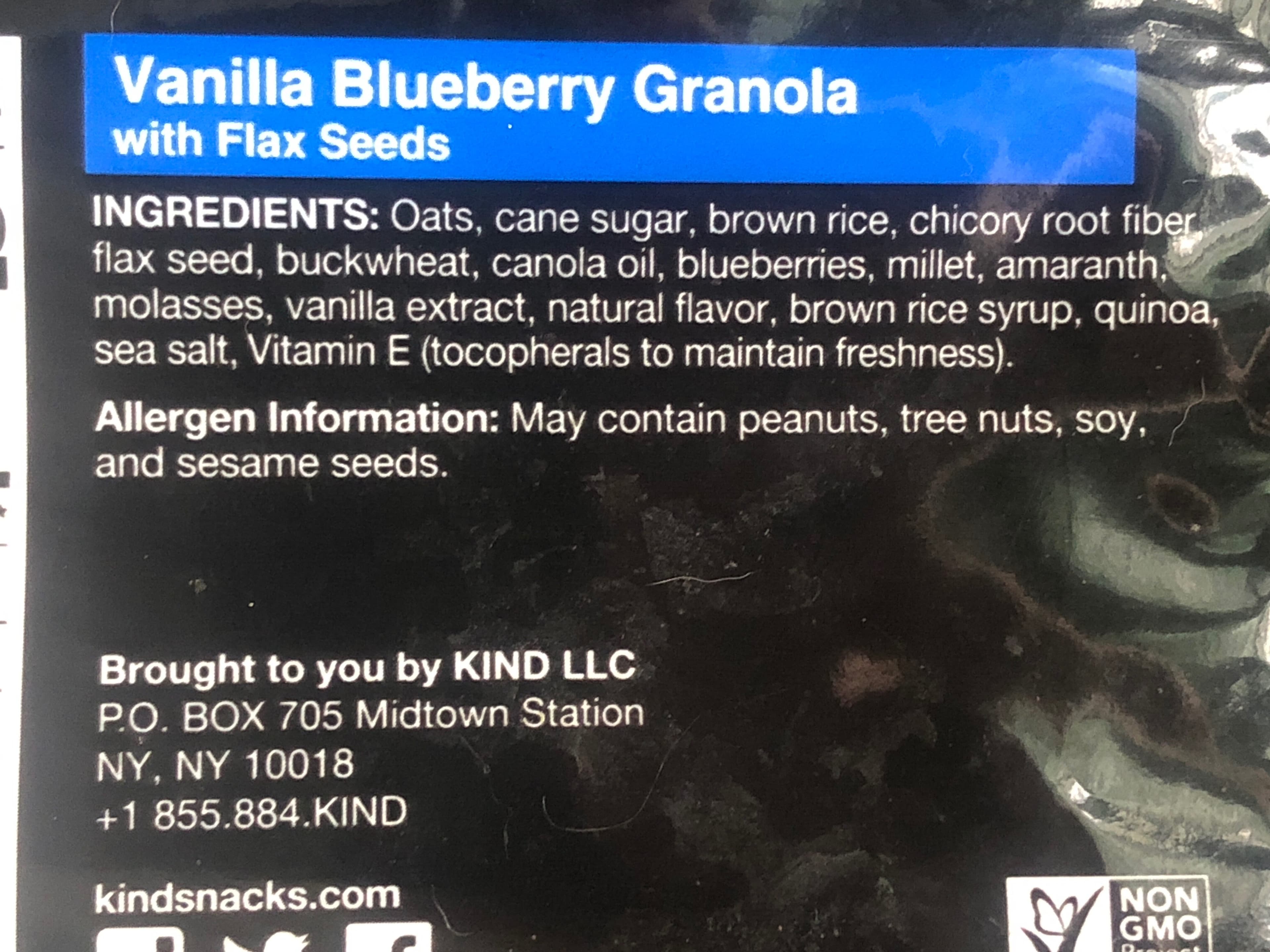 KIND Vanilla Blueberry with Flax Seeds packshot