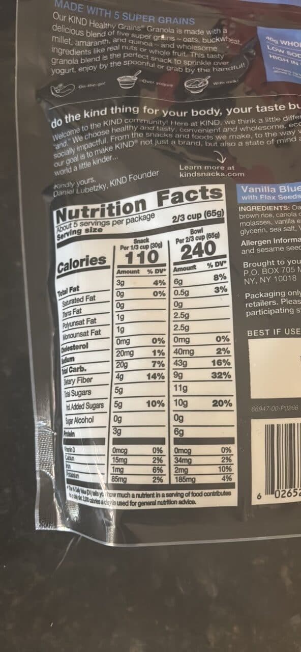 KIND Vanilla Blueberry with Flax Seeds packshot