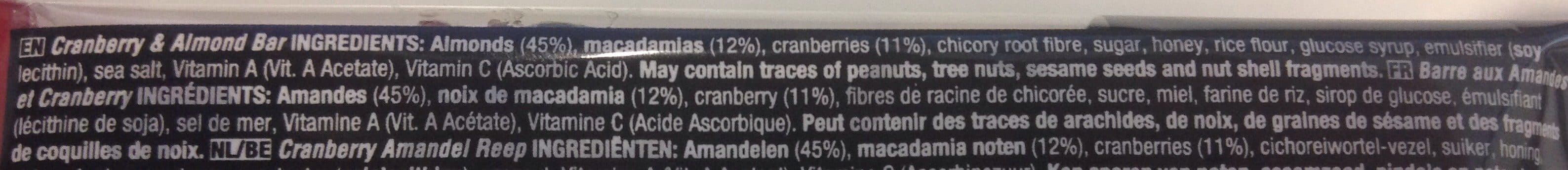 Be kind Be-Kind Goût Cranberry et Amandes packshot