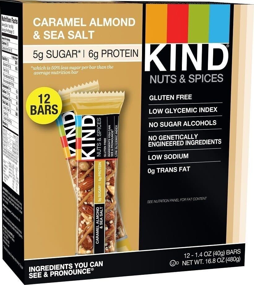 Kind Llc Nuts & spices caramel almond & sea salt bars packshot