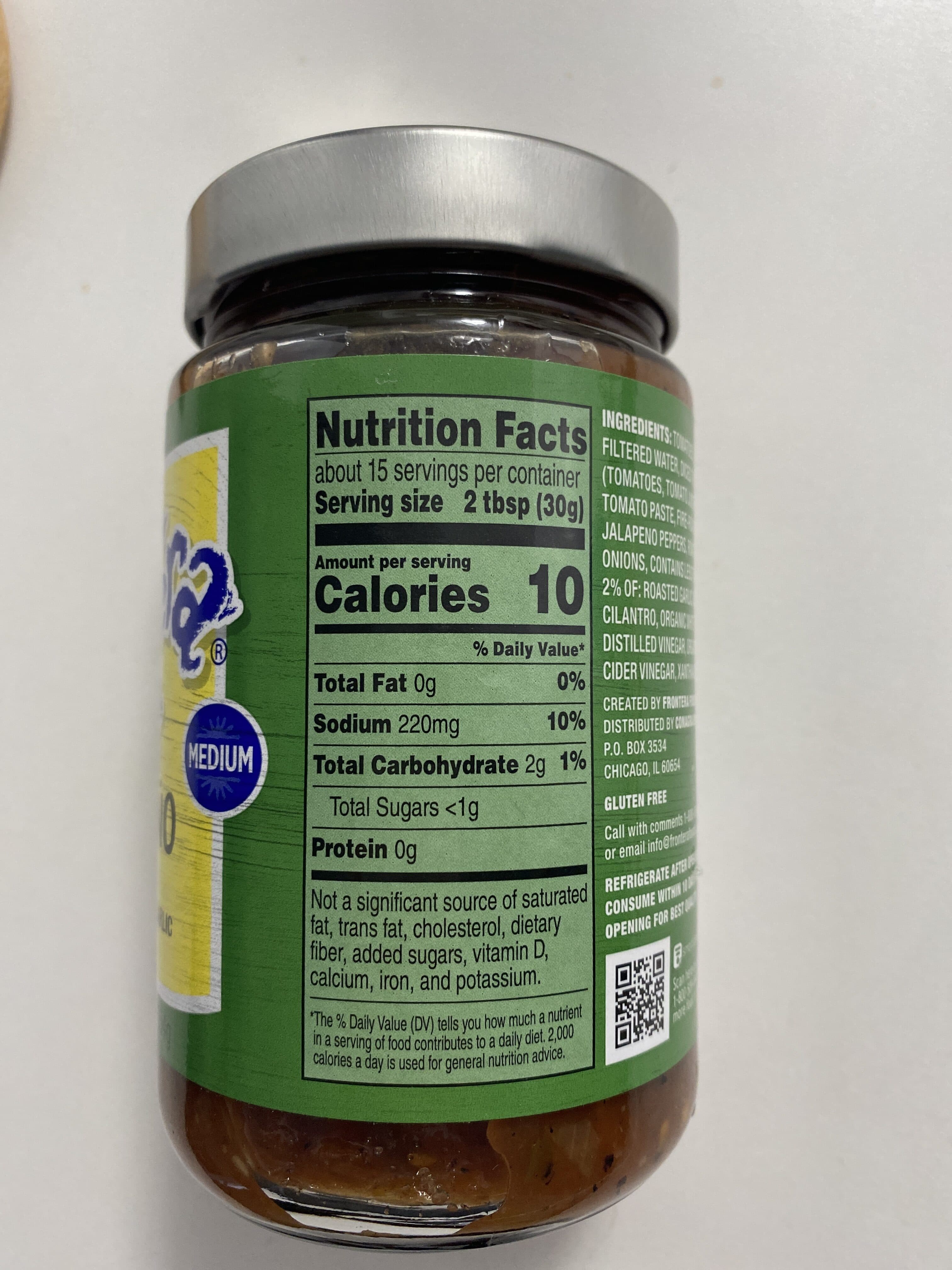 Frontera Cilantro Jalapeno Salsa With Roasted Tomato & Garlic, Medium packshot