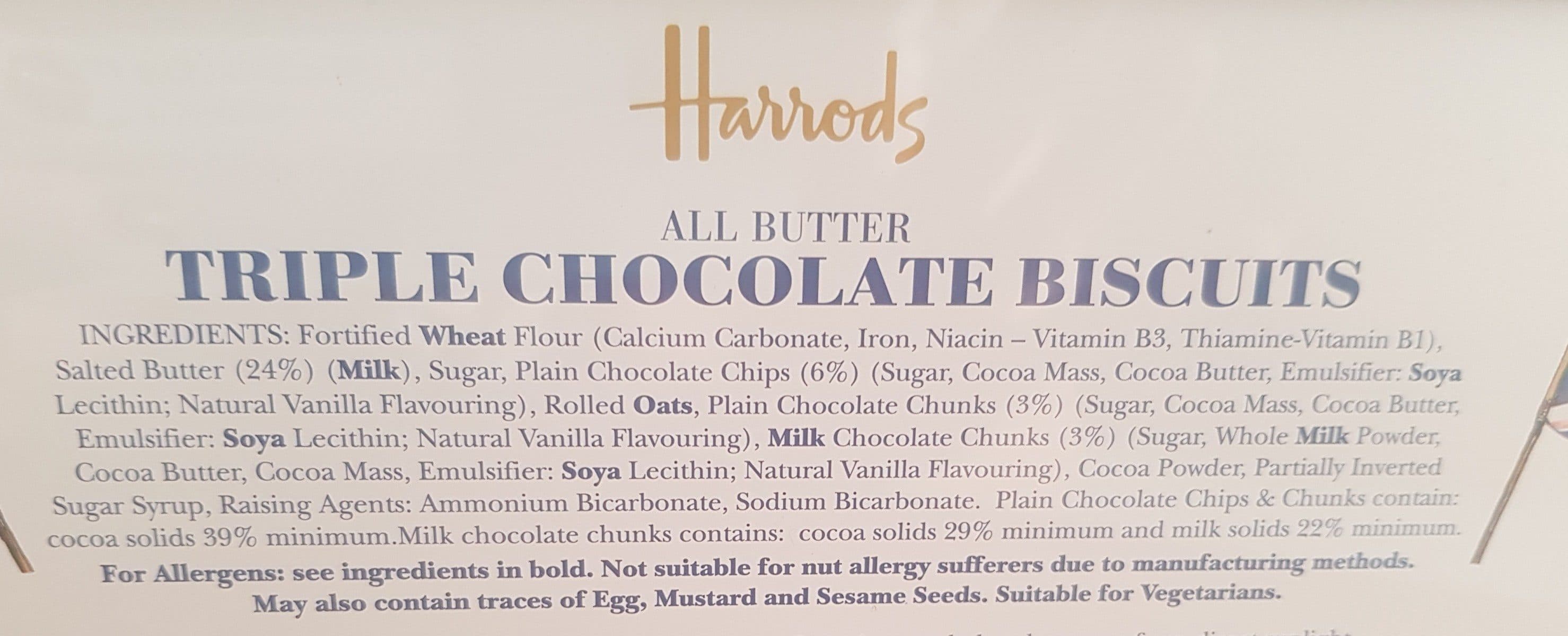Harrods Triple Chocolate Biscuits packshot