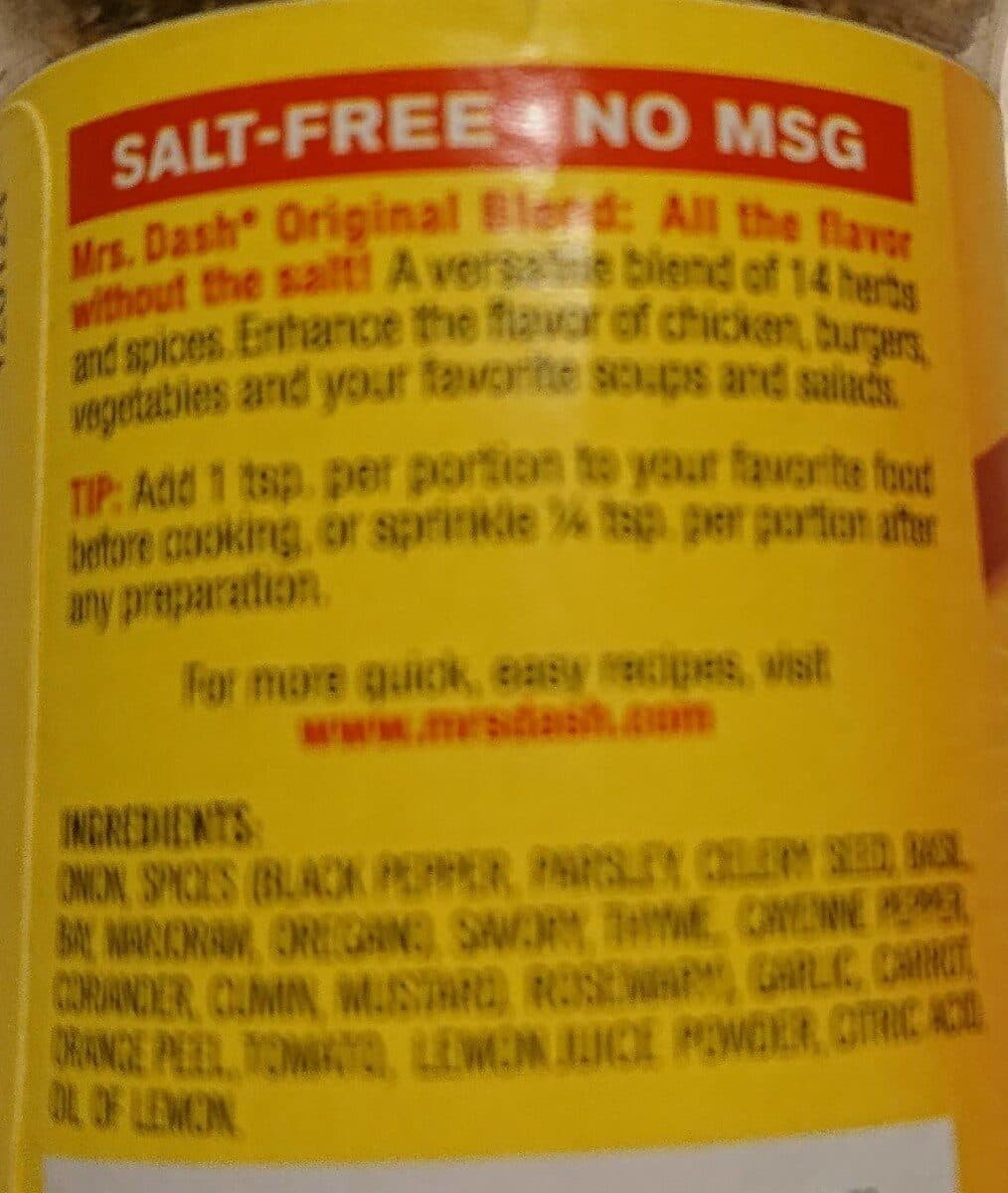 Mrs Dash Original blend salt-free seasoning packshot