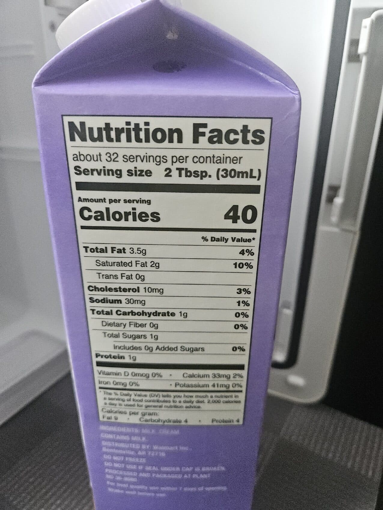 Great Value Half & Half packshot