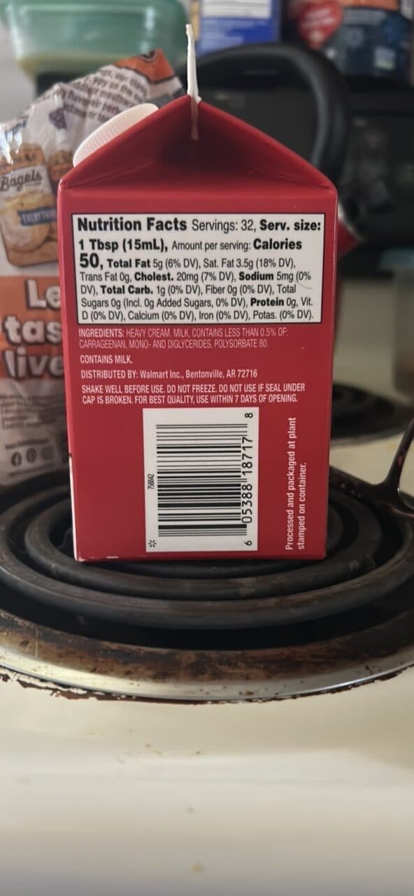 Great Value Heavy Whipping Cream packshot