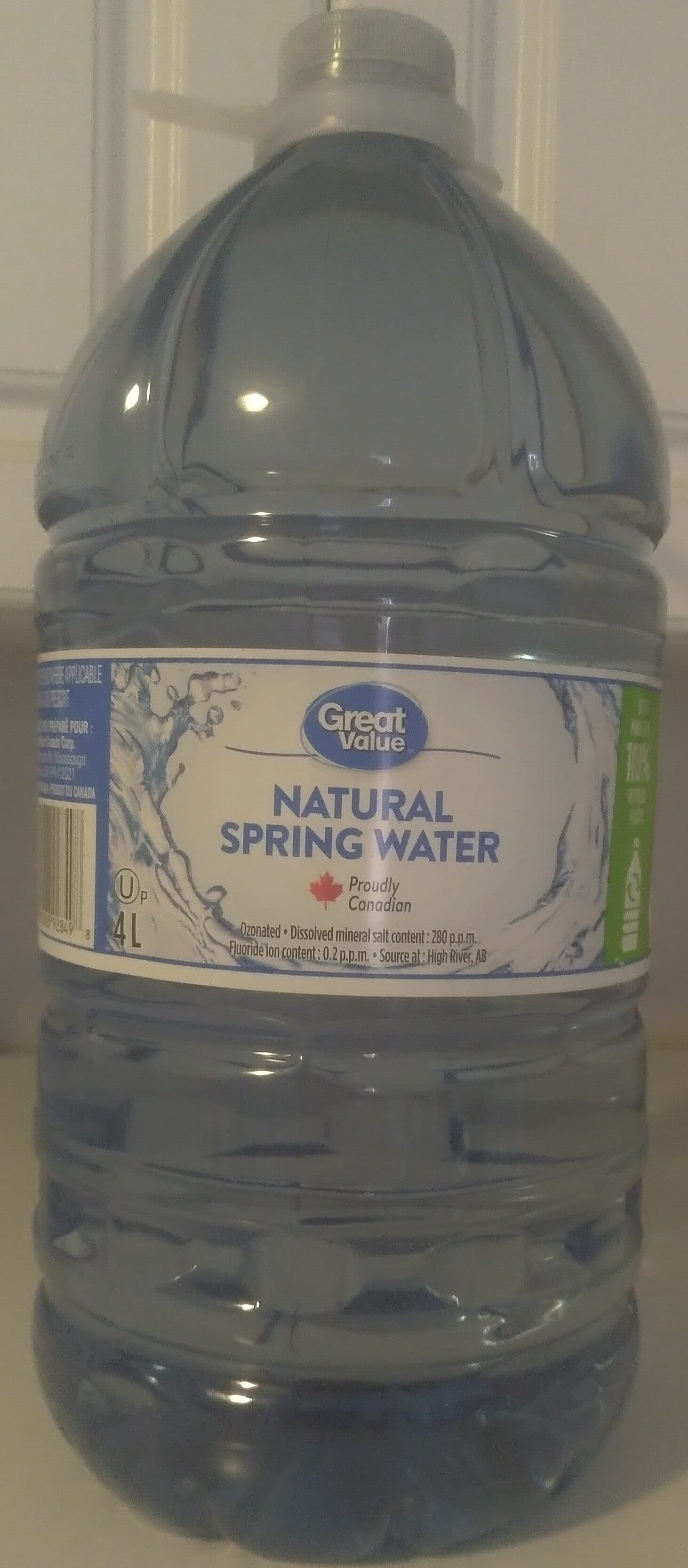 Great Value Natural Spring Water packshot