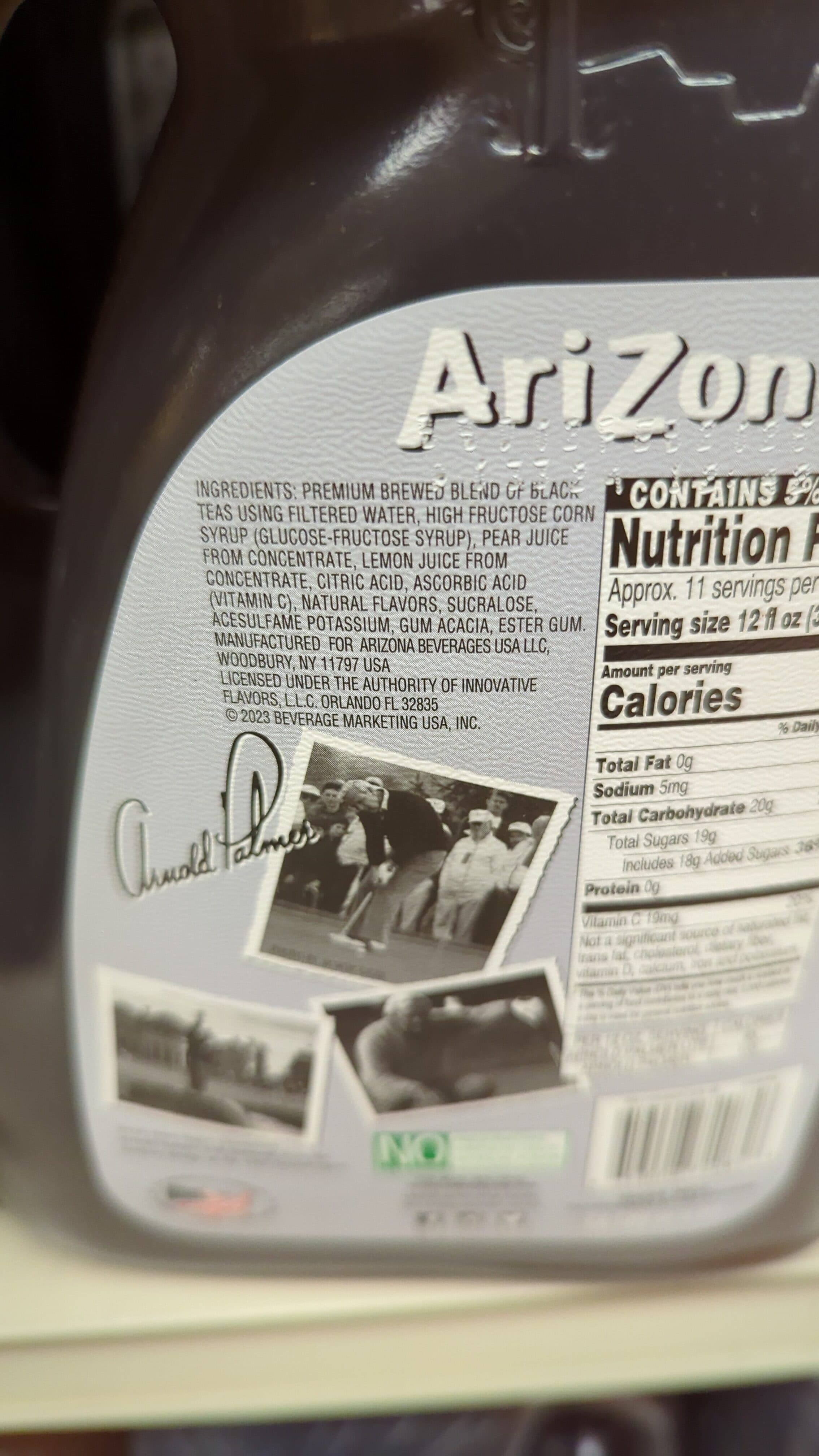 Arizona Arnold palmer lite iced tea lemonade packshot