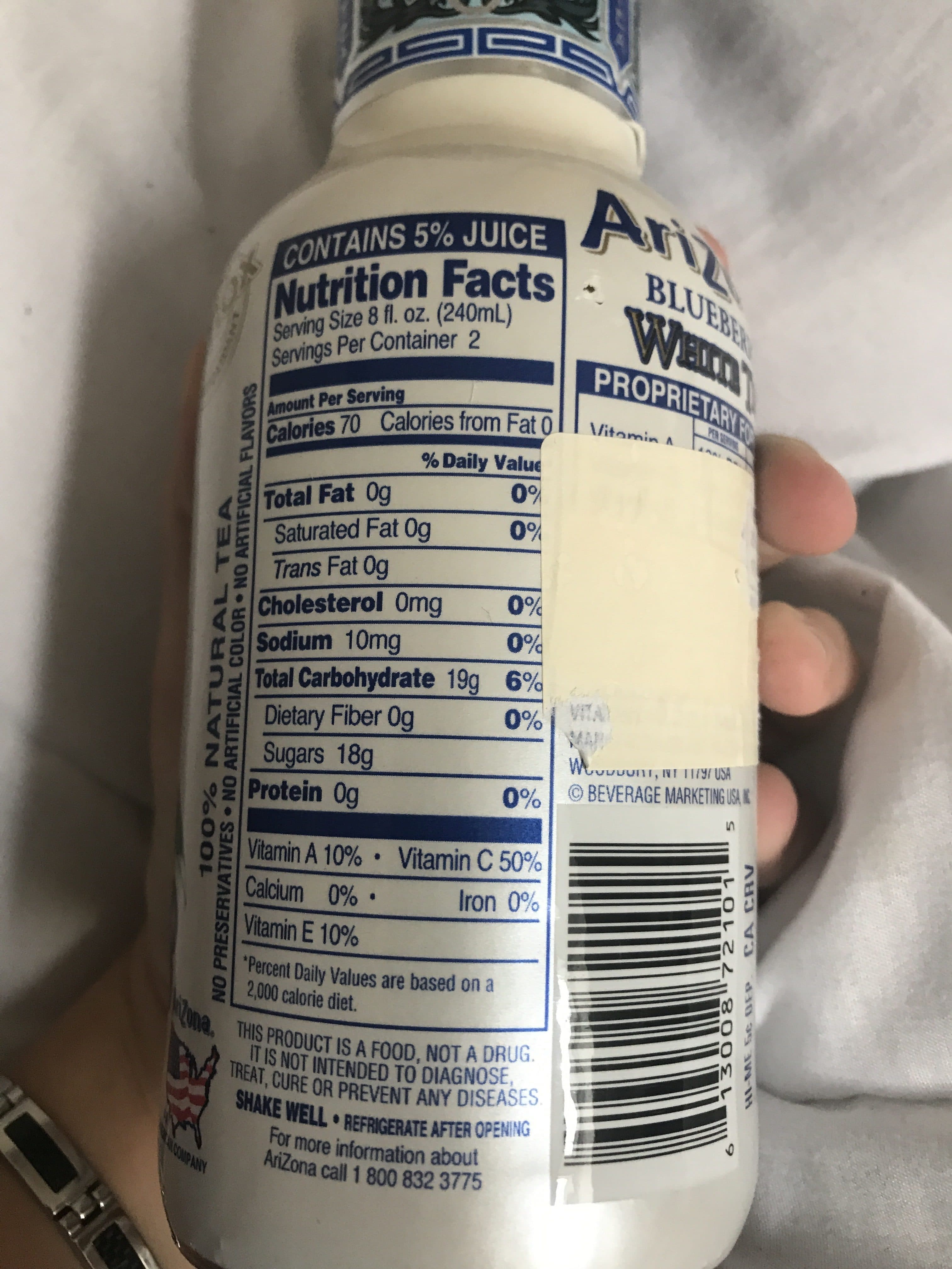 Arizona Arizona Antioxidant + Blueberry White Tea packshot