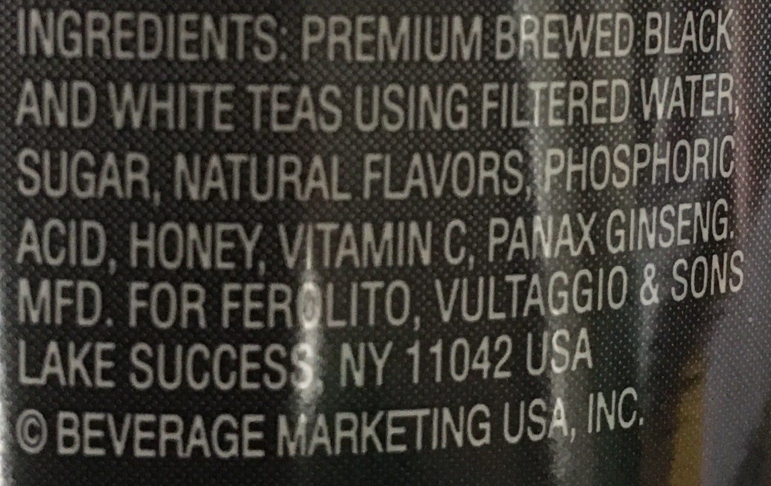 Ferolito Vultaggio & Sons Black & White Iced Tea with Ginseng & Honey packshot