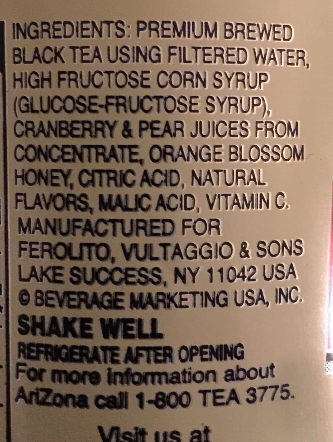 Arizona Iced Tea with Cranberry Juice packshot