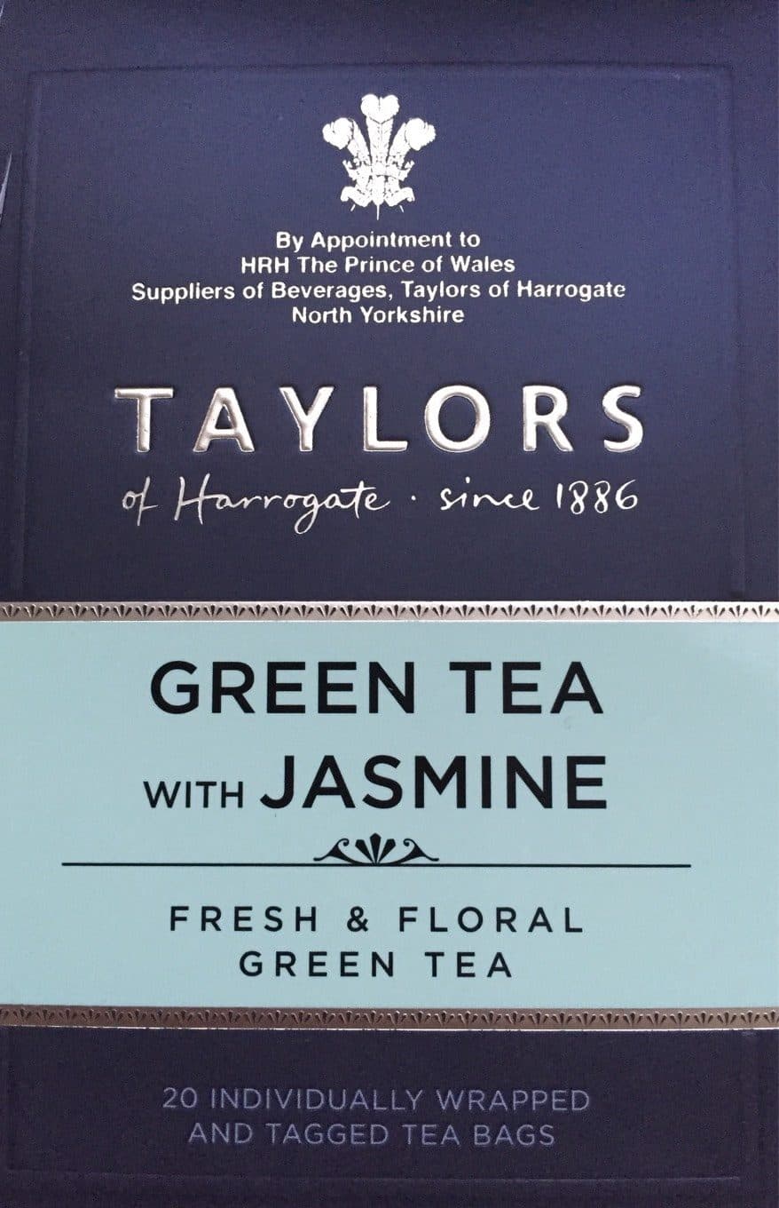 Taylors Green Tea With Jasmine Tagged packshot