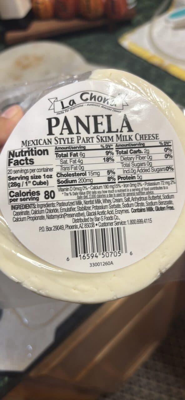 La Chona Panela Mexican Style Part Skim Milk Cheese packshot