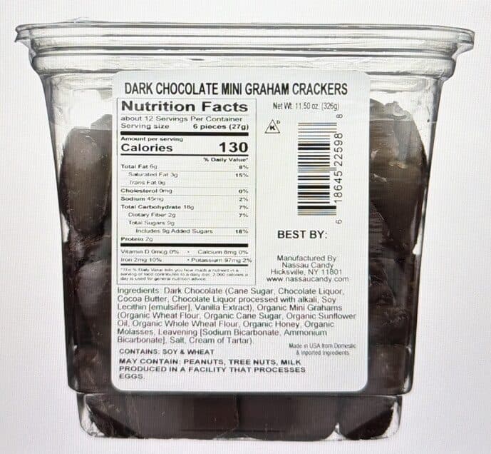 Quality Confections dark chocolate mini graham crackers packshot