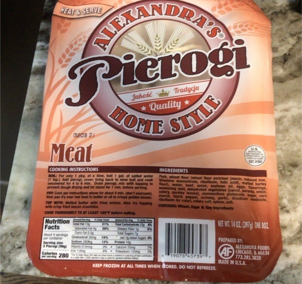 Alexandra Foods Co. Meat Pierogi packshot