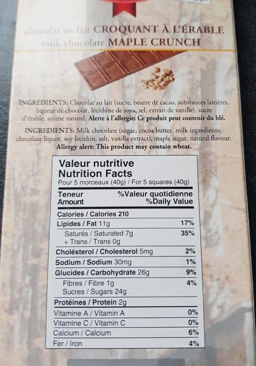 North Hatley Milk Chocolate Maple Crunch packshot