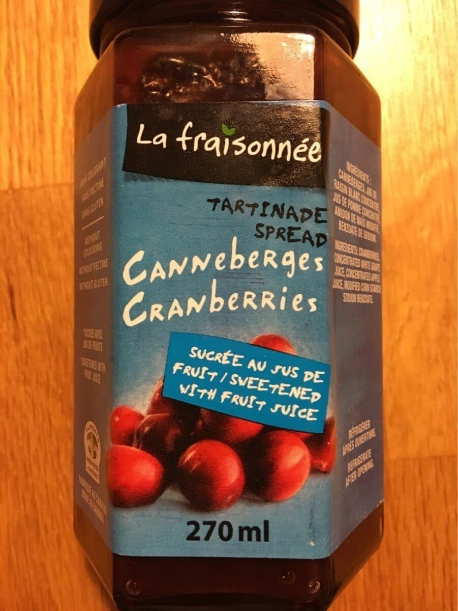 La Fraisonnee Tartinade (canneberges Sans Sucre) packshot