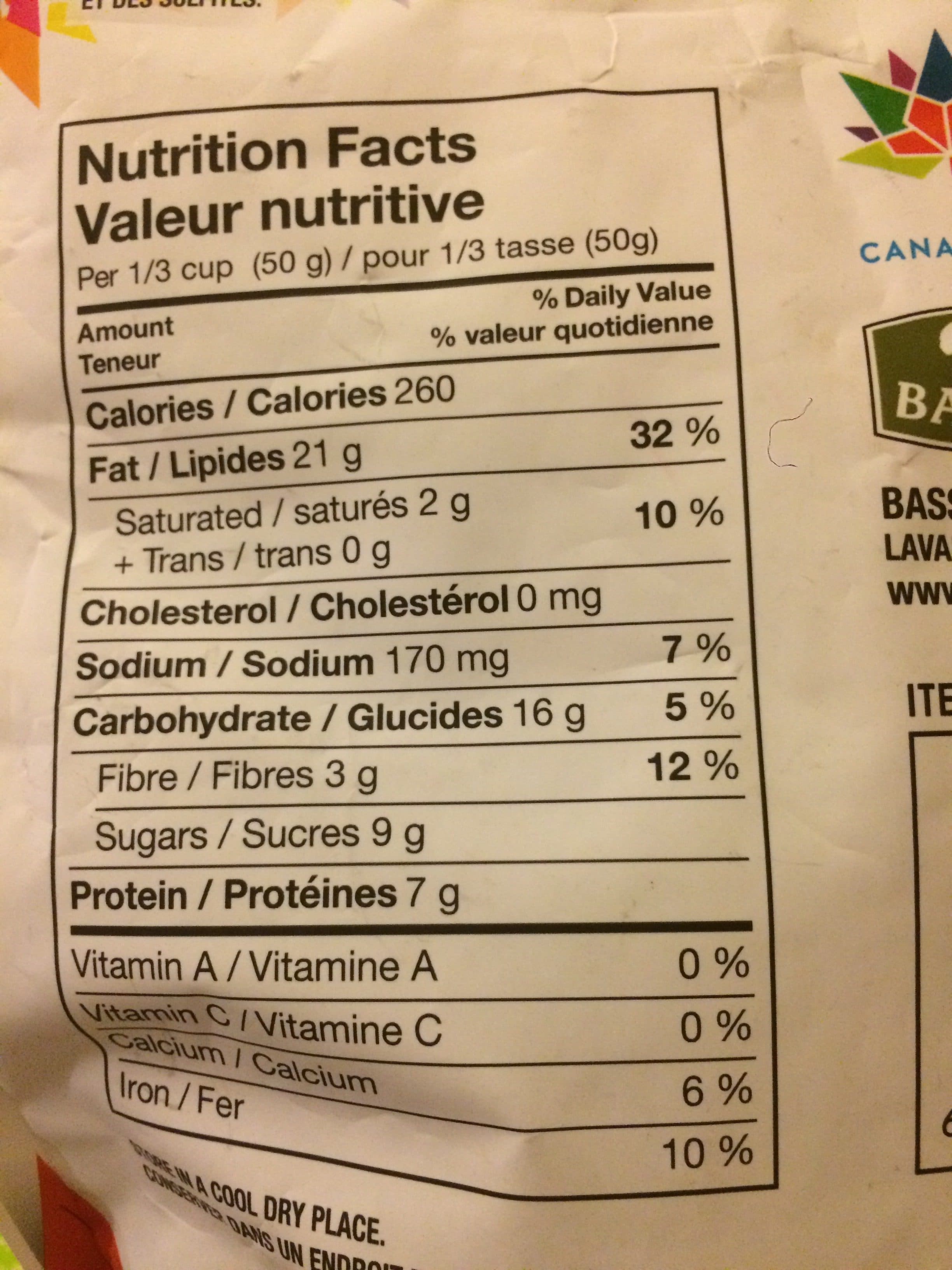 Bassé Noix à l'érable du canada packshot