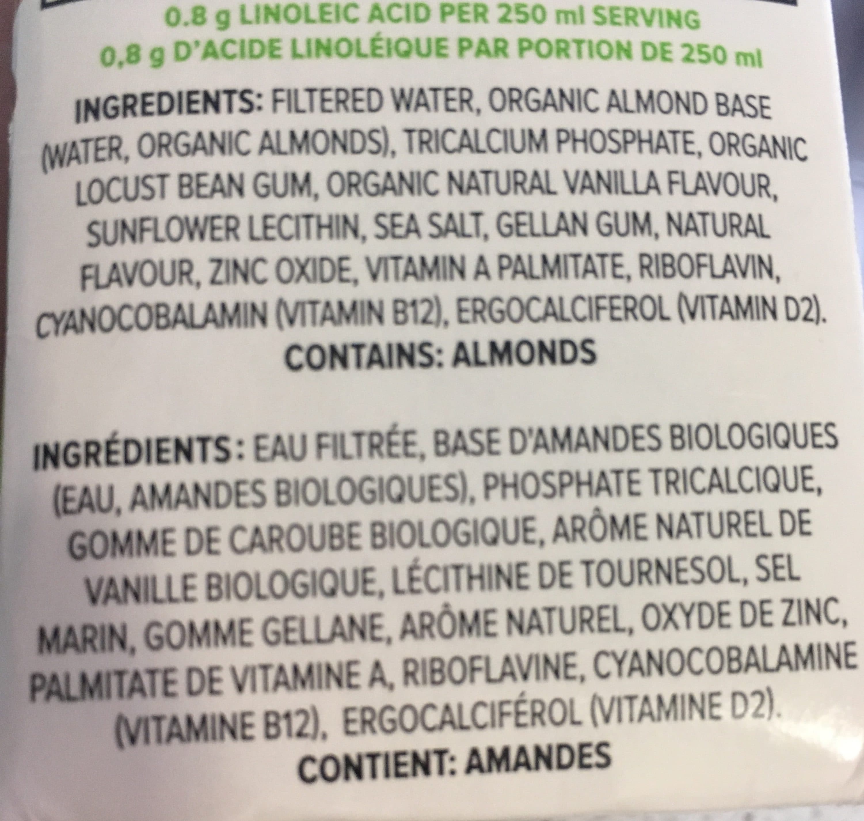 Liquid Nutrition Boisson origine aux amandes non sucrée packshot