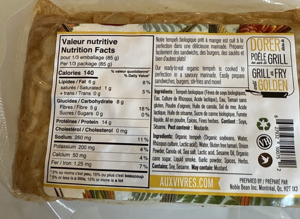 Aux Vivres Tempeh fumé à l'oignon packshot