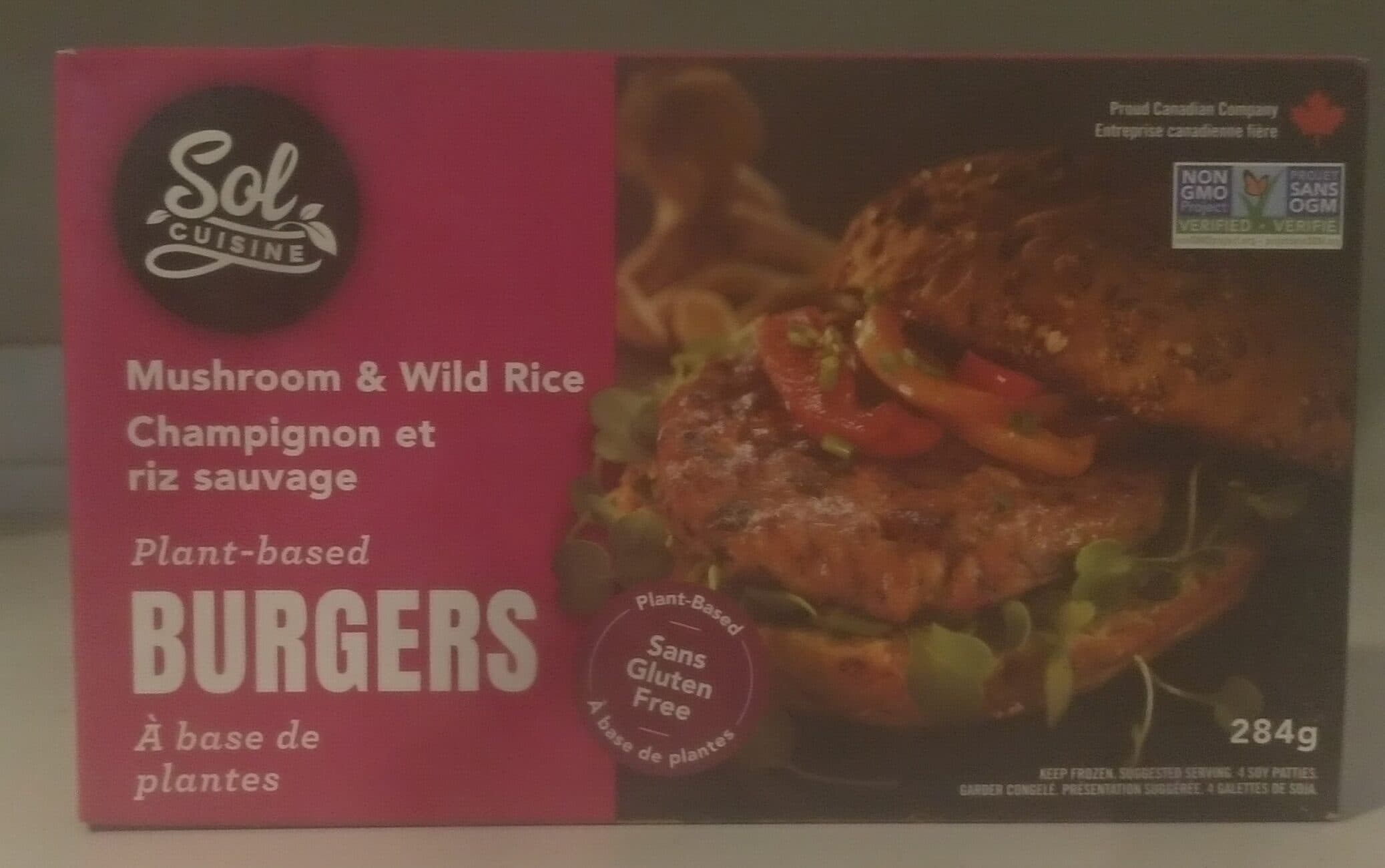 Sol Cuisine Mushroom Rice Burger packshot