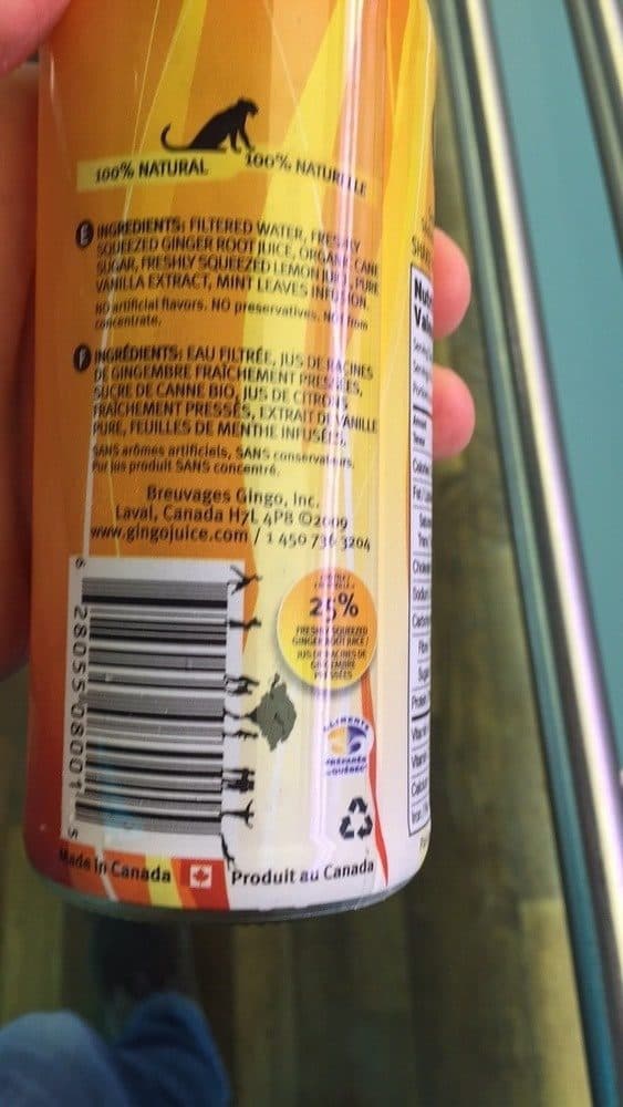 Open Food Facts gingo : GINGEMBRE + CITRON packshot