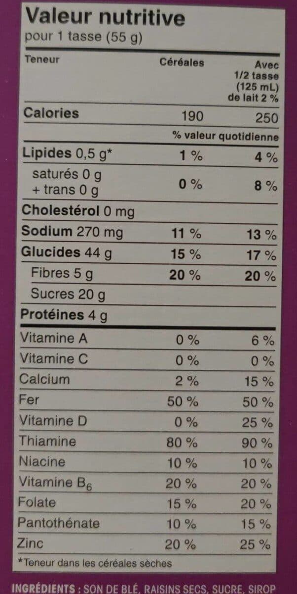 Great Value Son et raisin packshot