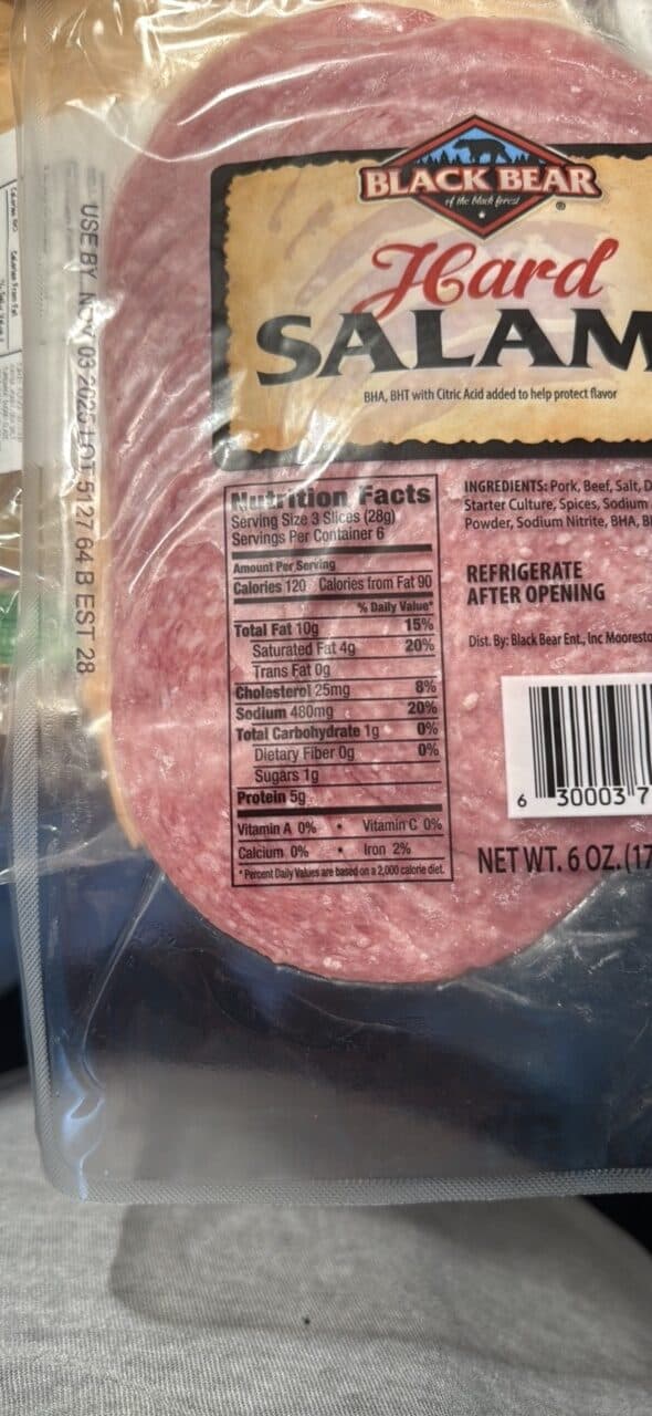 Black Bear Hard Salami packshot