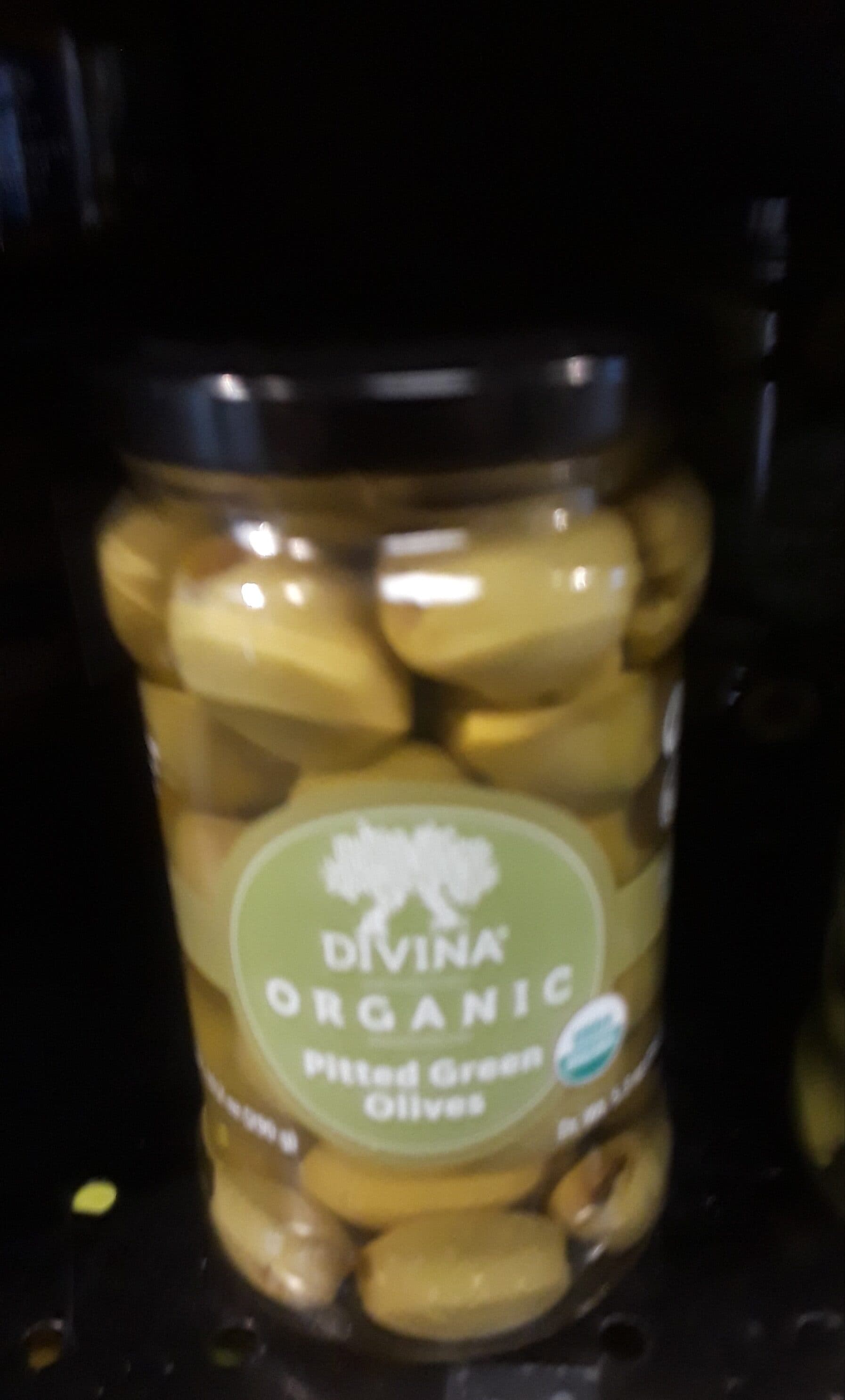 Organic Divina Organic Pitted Green Olives packshot