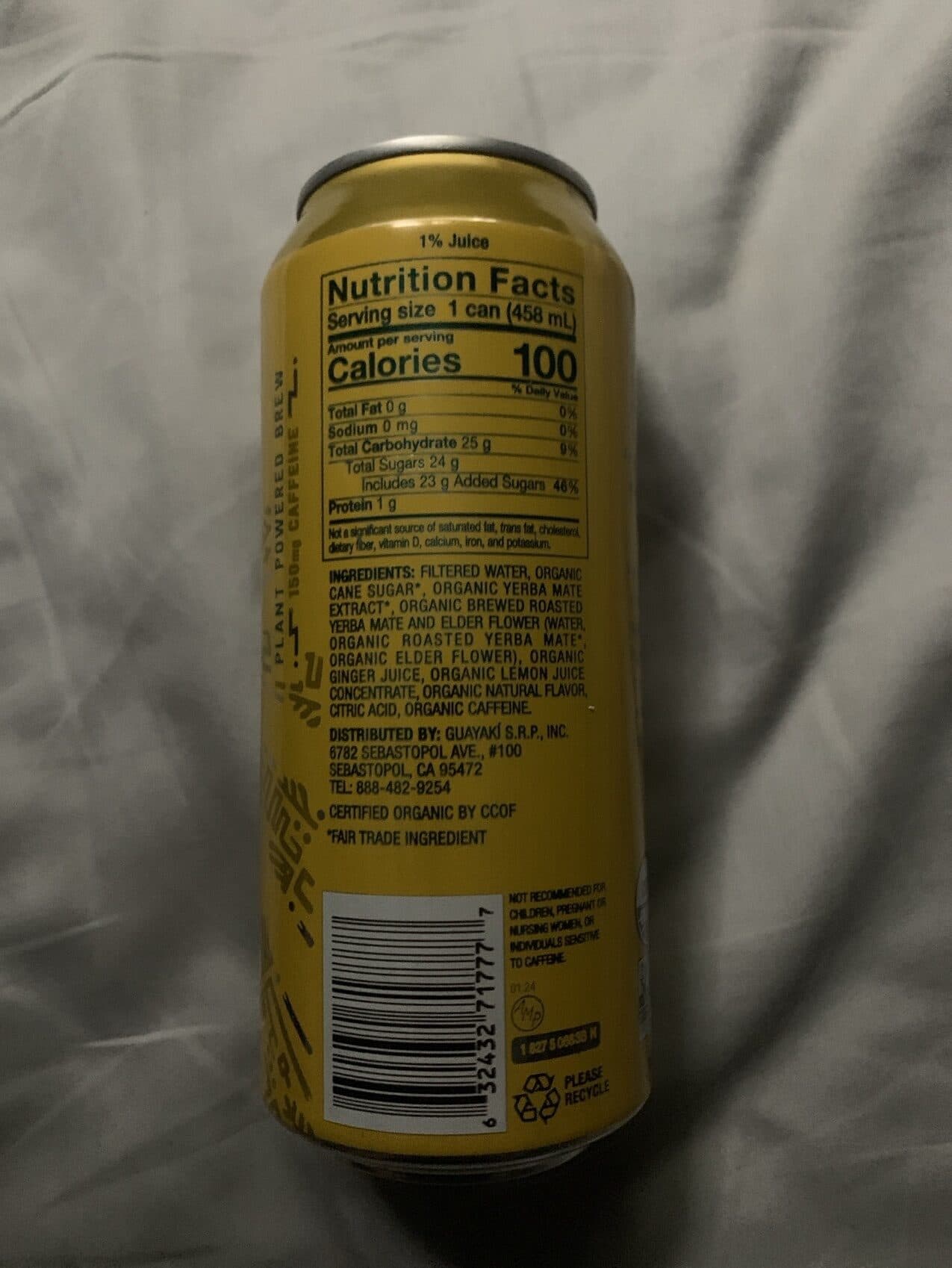 Guayaki Herbal Products Organic Lemon Elation Yerba Mate packshot