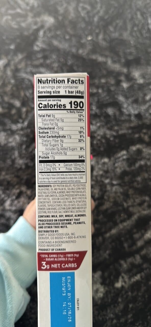 ATKINS high protein bar CHOCOLATE CHIP GRANOLA packshot