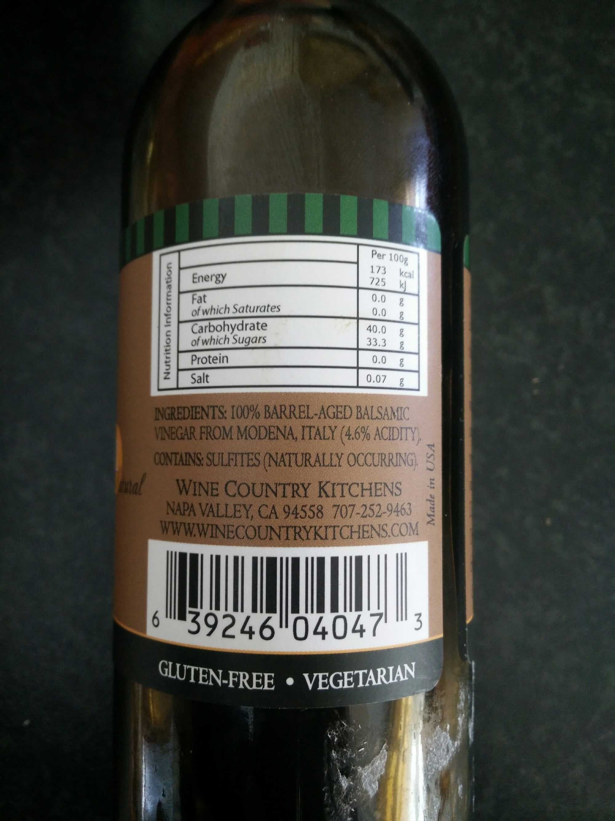 Wine Country Kitchens Napa valley, barrel-aged balsamic vinegar packshot
