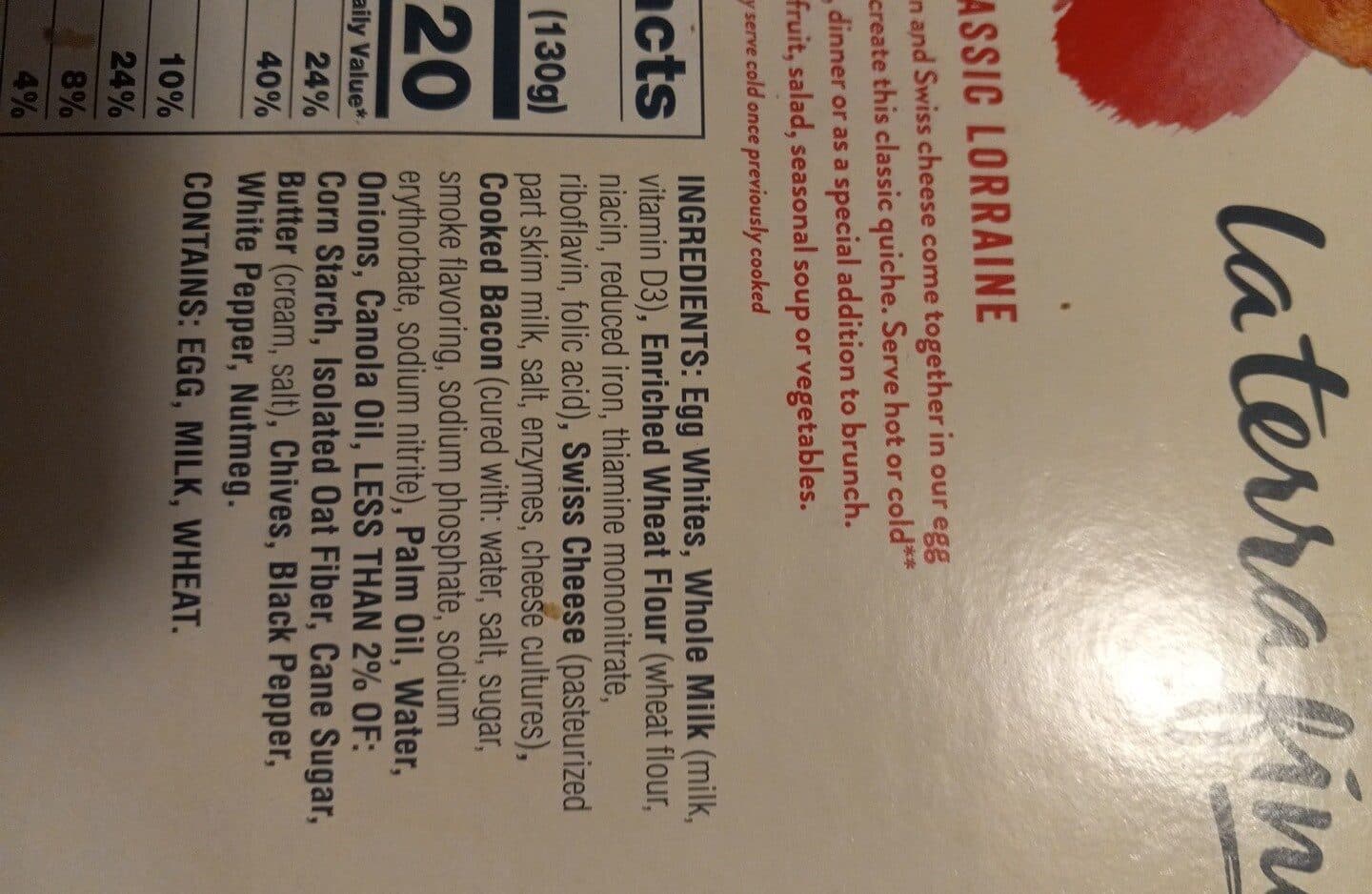 La Terra Fina Classic Lorraine Quiche packshot