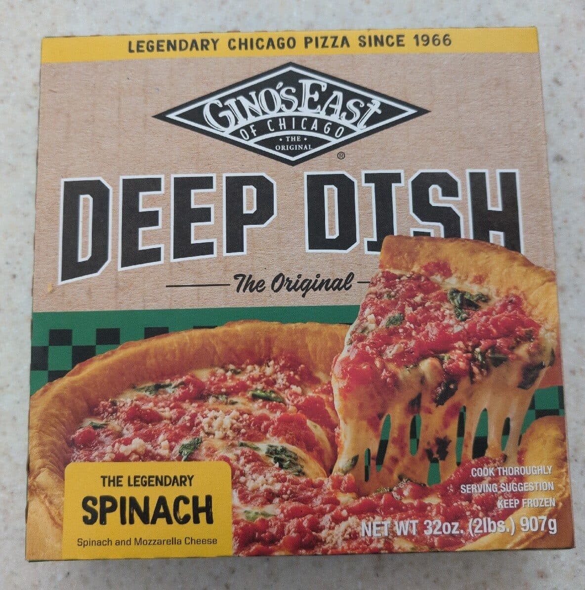 Gino's East Of Chicago Authentic spinach chicago deep dish pizza, authentic spinach packshot