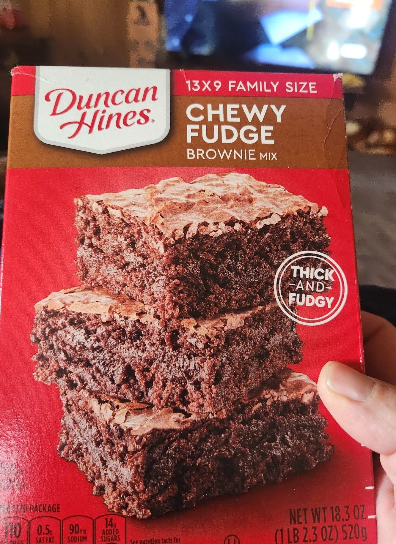 Duncan Hines Chewy Fudge Brownie Mix packshot