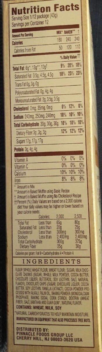 Duncan Hines Simple mornings premium muffin mix triple chocolate chunk packshot
