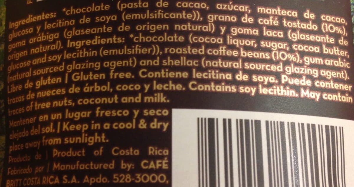 Britt Dark Chocolate Covered Gourmet Coffee Beans From Costa Rica packshot