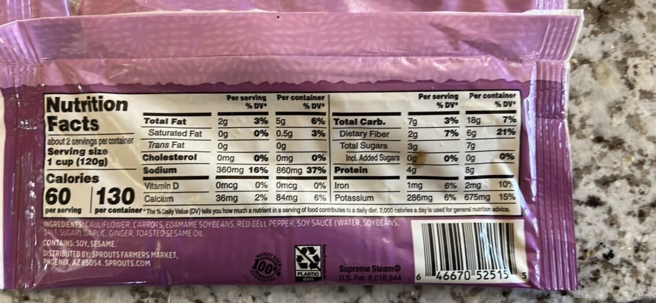 Sprouts Farmers Market Asian style riced cauliflower packshot