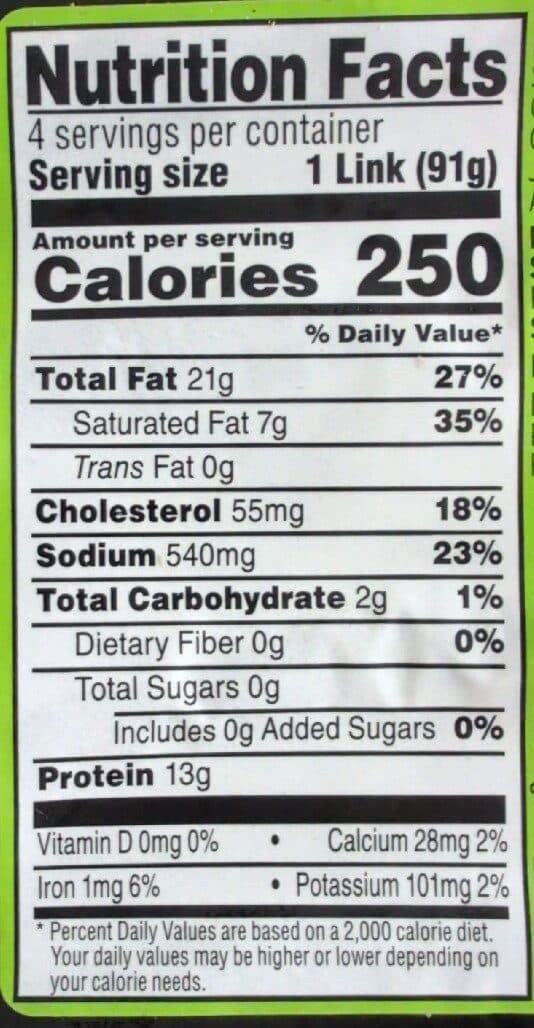 Sprouts Mild Green Chile Smiked Pork Sausage packshot